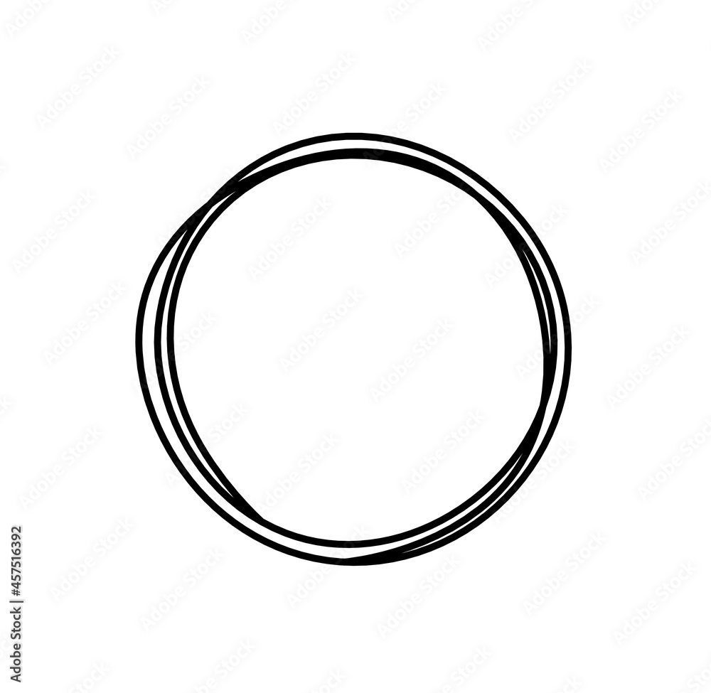 Abstract black circle as line drawing on white as background Abstract black circle as line drawing on white as background