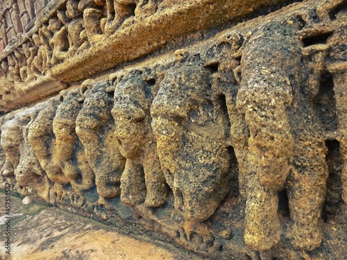 relief and carving at sun temple modhera gujarat photo