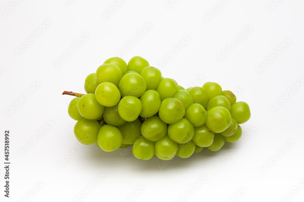  Fresh Green grape isolated on white Shine Muscat Grape