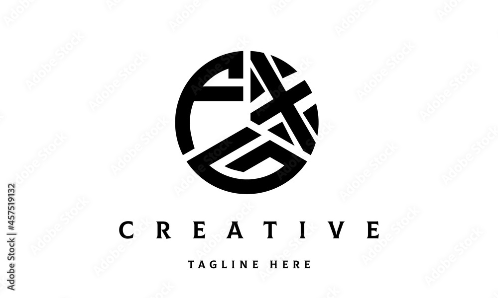 FXG creative circle three letter logo FXG creative circle three letter logo