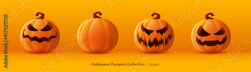 Pumpkin set of Halloween - Anger expression