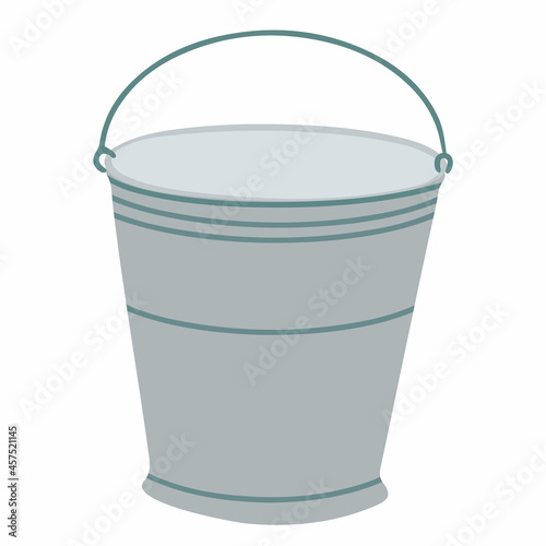 Garden bucket. Tools and inventory. Isolated vector element on white background. Hand-drawn illustrations