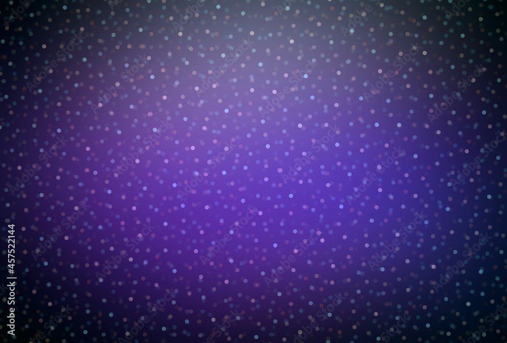 Magical dark blue violet background decorated confetti. Low light.