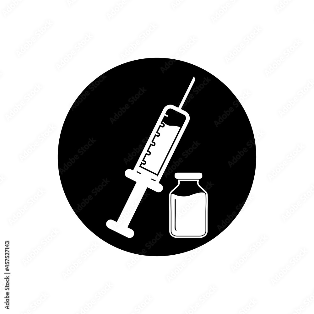 Vaccine Icon. Rounded Button Style Editable Vector EPS Symbol Illustration. Vaccine Icon. Rounded Button Style Editable Vector EPS Symbol Illustration.