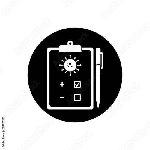 Virus test report icon. Rounded Button Style Editable Vector EPS Symbol Illustration.