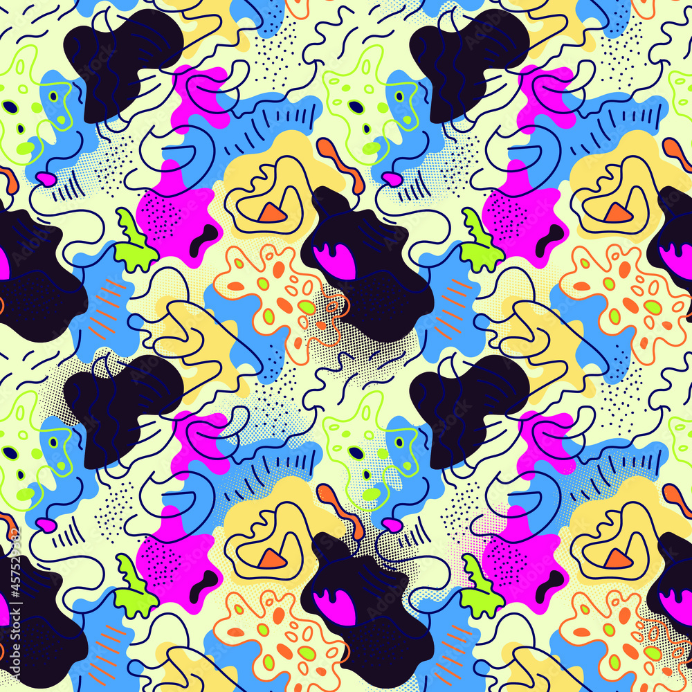 Obraz premium Cute creative abstract pattern with wave shapes and wave lines