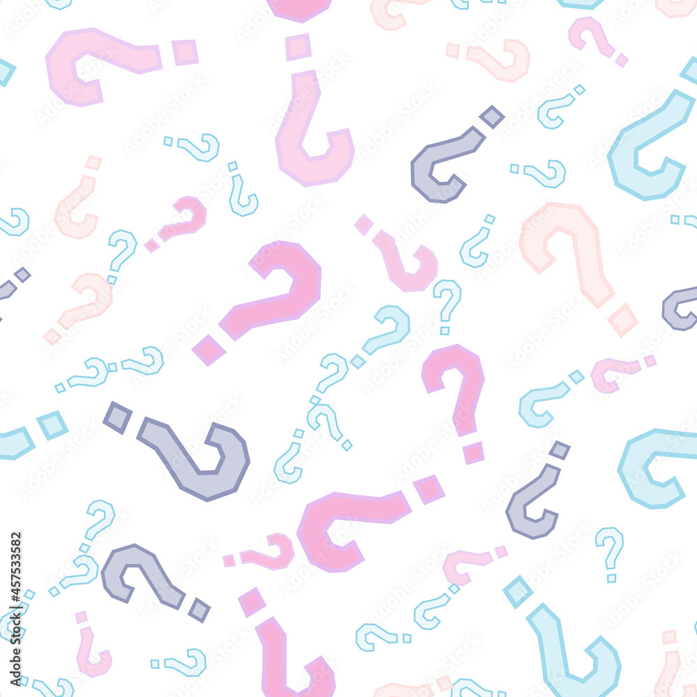 Quiz seamless pattern. Question marks, doubt, faq