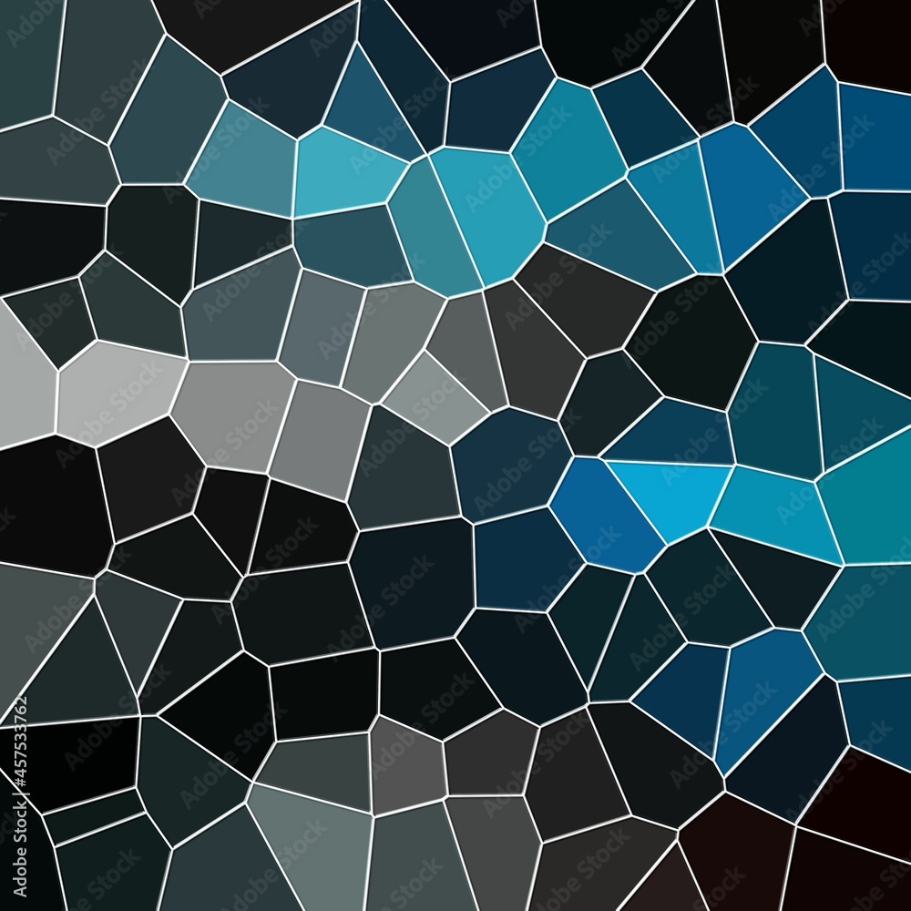 Fototapeta premium Blue black pink wax shapes seamless pattern with blue tiles