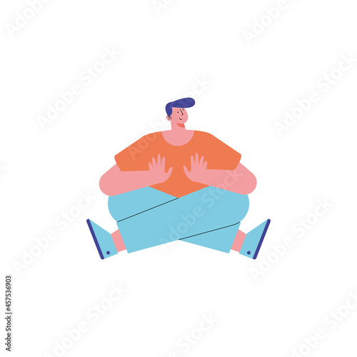 Isolated man sitting