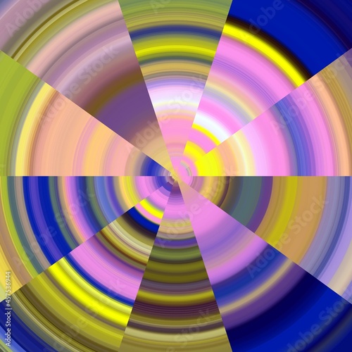 Blue pnk circular round design abstract rainbow background