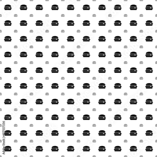 Square seamless background pattern from black hamburger symbols are different sizes and opacity. The pattern is evenly filled. Vector illustration on white background
