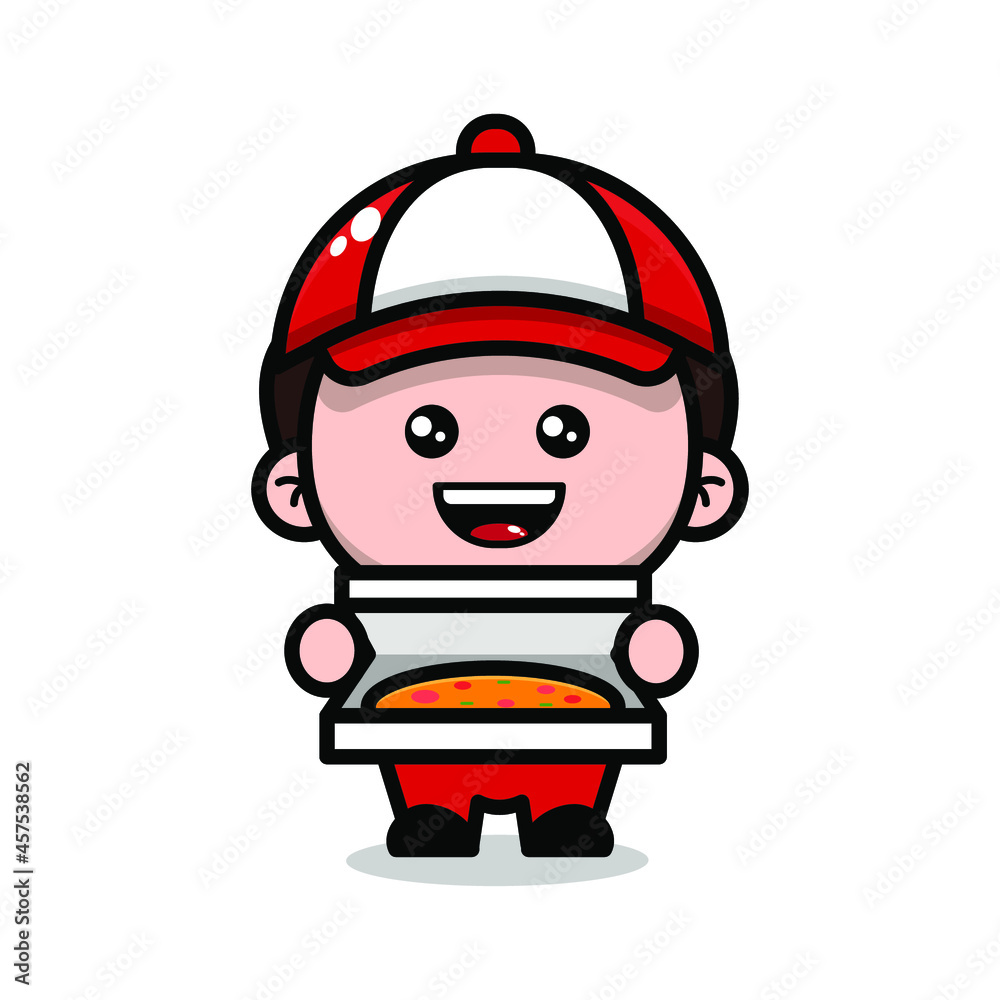 cute delivery man cartoon character illustration vector graphic cute delivery man cartoon character illustration vector graphic