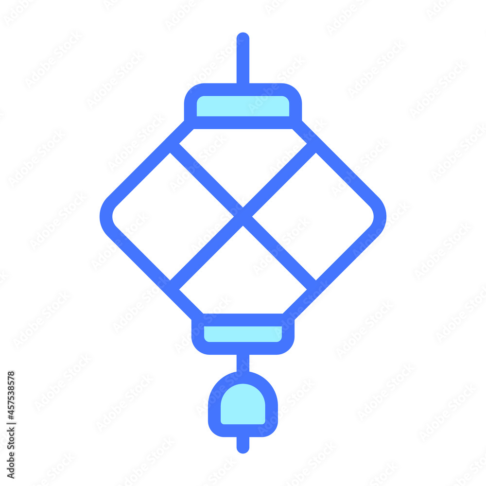 lantern vector Blue outline icon. Hindu festival, Hindu celebration icon. lantern vector Blue outline icon. Hindu festival, Hindu celebration icon.