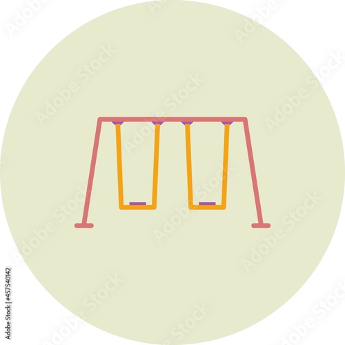 Swing Vector Flat Circle Icon Design