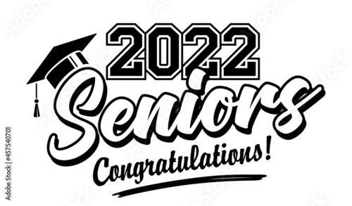 Lettering Class of 2022 for greeting, invitation card. Text for design, congratulation event, T-shirt, party, high school or college graduate. Vector on transparent  background