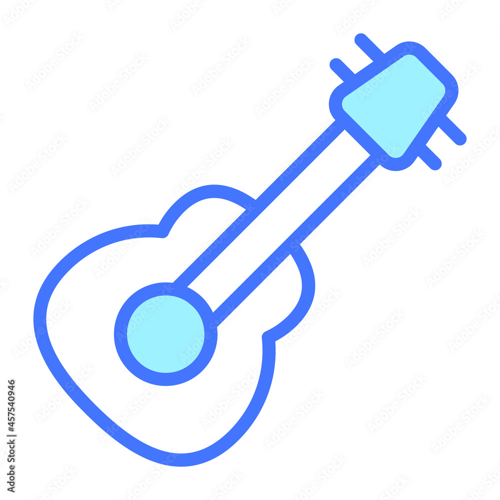 guitar vector Blue outline icon. Hindu festival, Hindu celebration icon. guitar vector Blue outline icon. Hindu festival, Hindu celebration icon.
