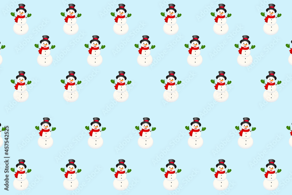  background with snowmen, christmas seamless pattern