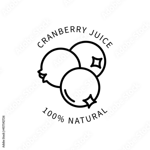 Line Icon Cranberry Juice In Simple Style. Vector sign in a simple style isolated on a white background.