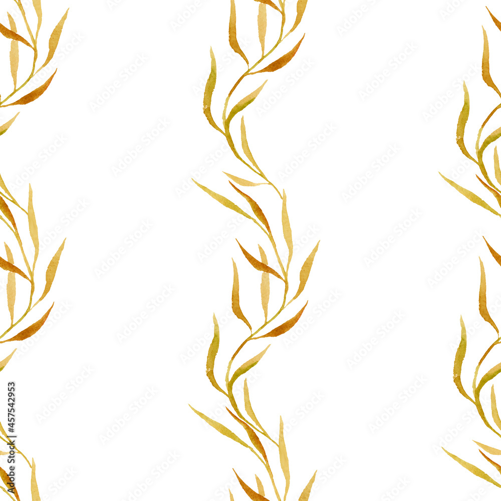 Abstract floral background with golden branches Abstract floral background with golden branches
