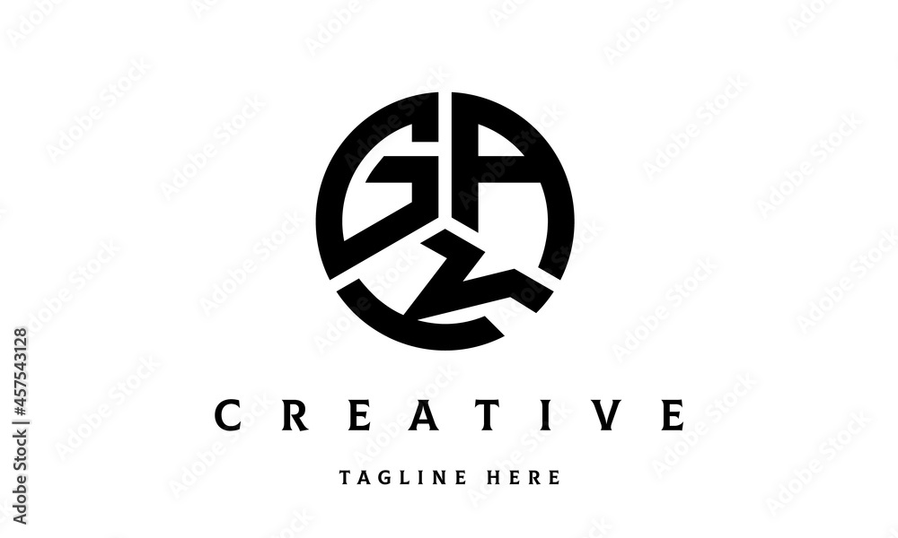 GAK creative circle three letter logo GAK creative circle three letter logo