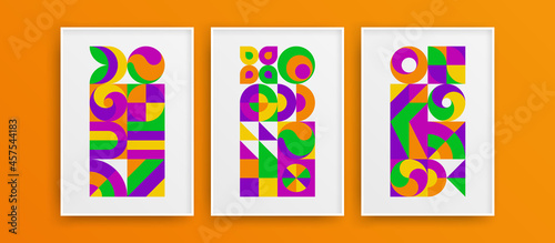 Creative amazing home art concept composition. Bright premium bauhaus geometric vector design layout collection.