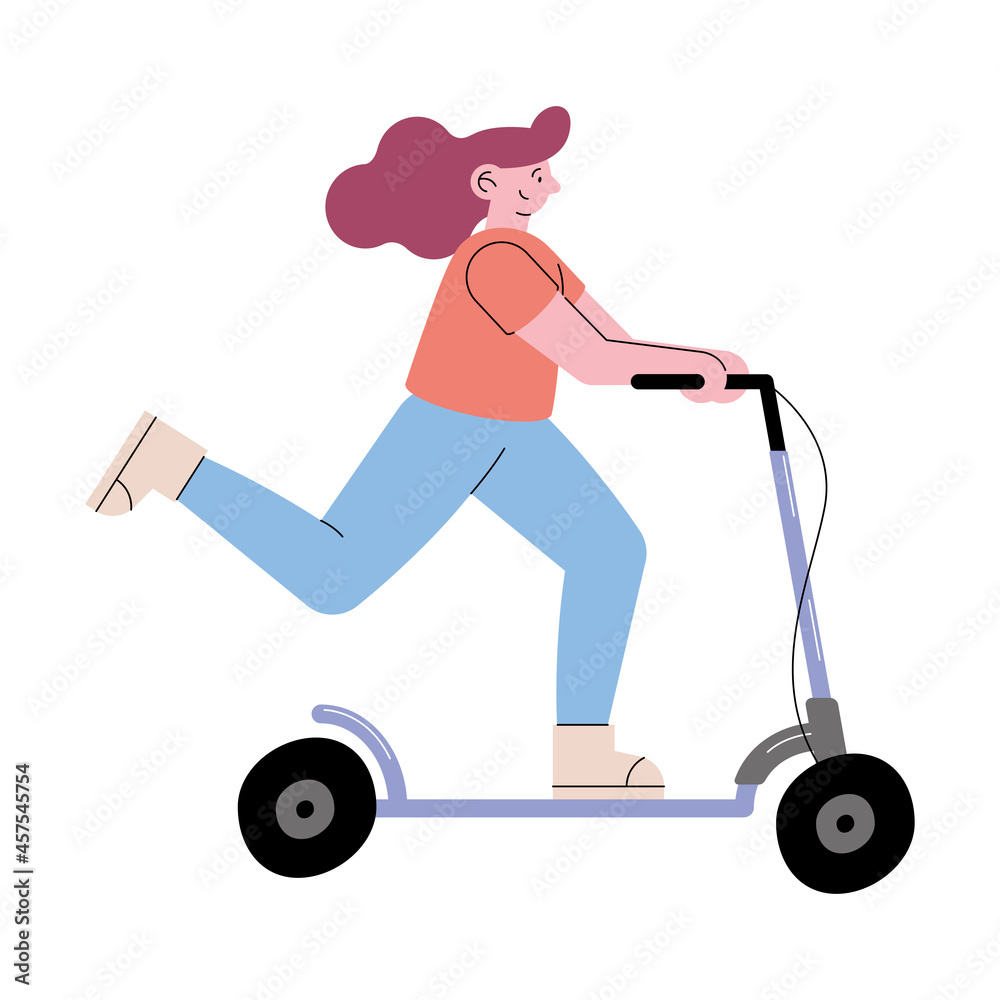 woman on electric scooter woman on electric scooter