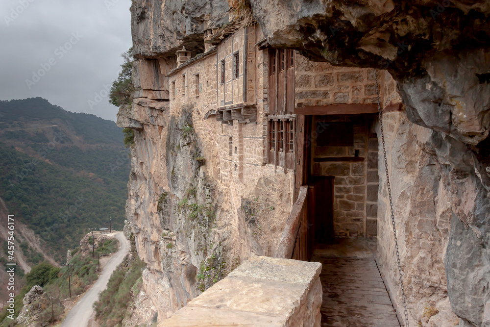 The ancient, Christian monastery built in the mountain (northwestern Greece, Tzoumerka)