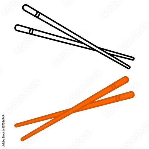 Vector illustration of chopsticks on white background
