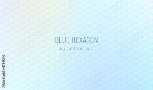 Geometric hexagon pattern on blue blurred hologram abstract background in technology style. Modern futuristic geometric shape design. Can use for cover template  poster. Vector illustration