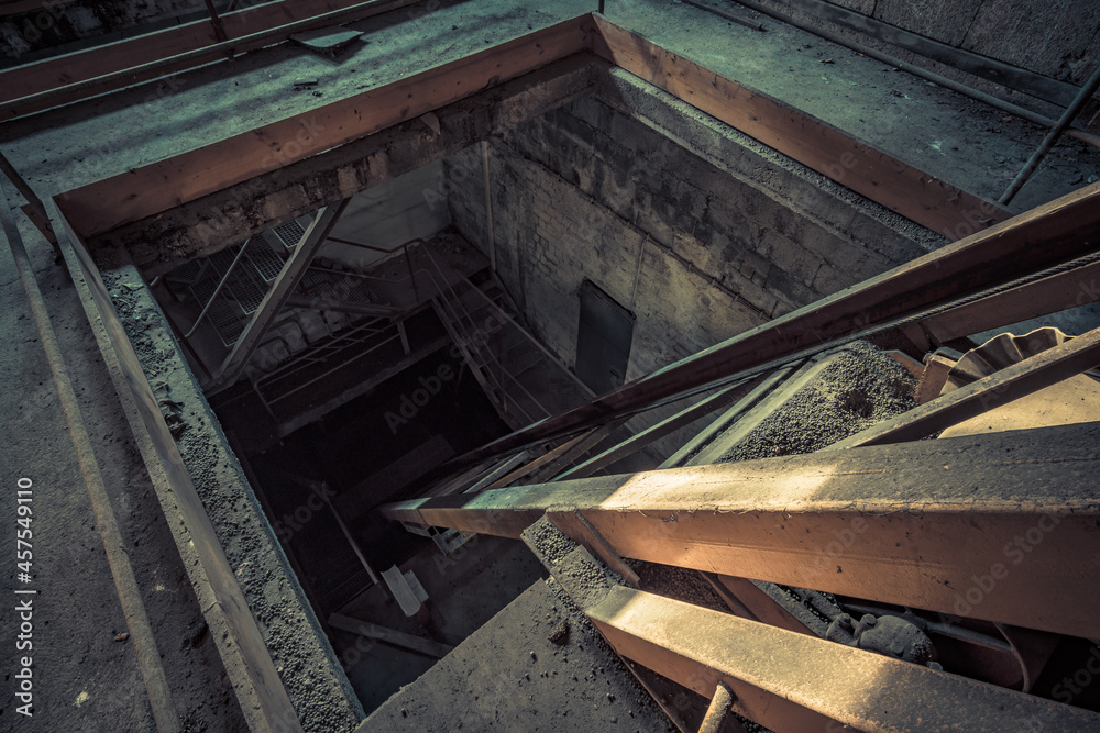 Abandoned industry area with natural decay a lost place a decayed factory hall Abandoned industry area with natural decay a lost place a decayed factory hall
