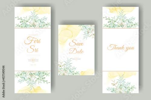 elegant floral watercolor wedding invitation card template