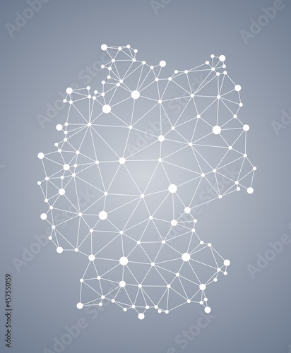 Germany vector polygonal map - modern style