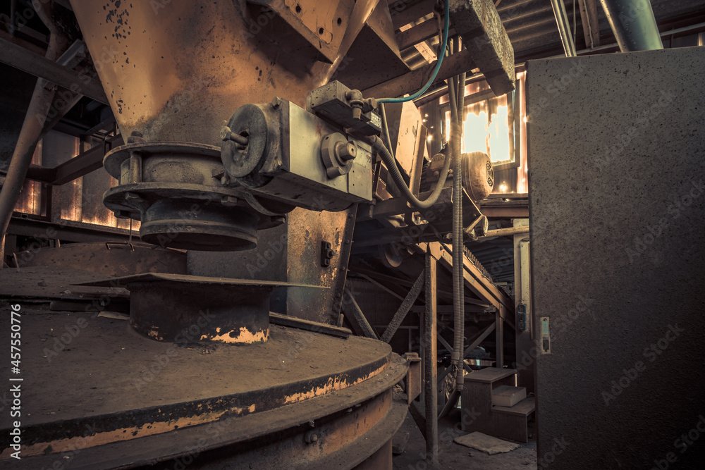 Abandoned industry area with natural decay a lost place a decayed factory hall