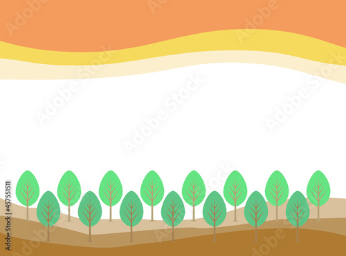 自然破壊により荒廃しつつある森のイラスト