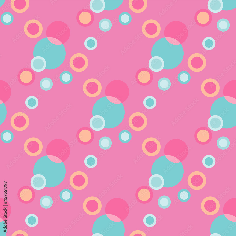 bubbles pink, blue, pink background pattern