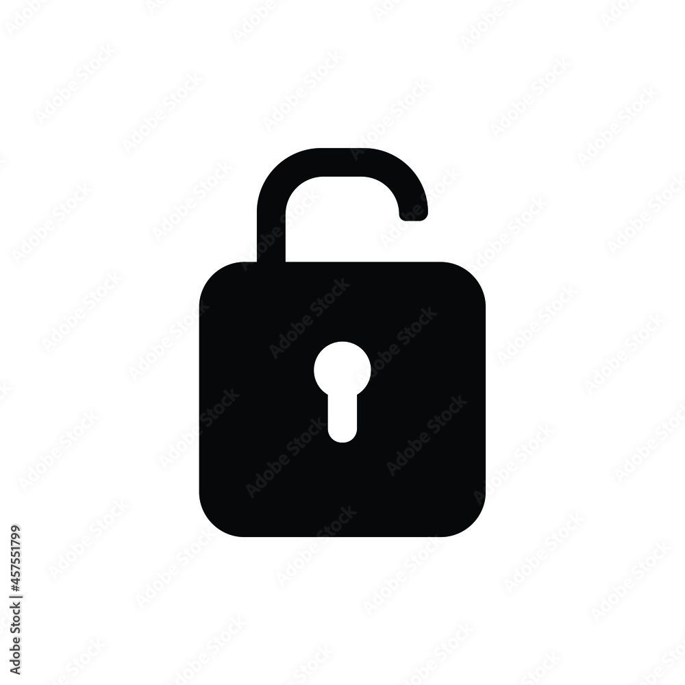 open lock icon isolated on white background open lock icon isolated on white background