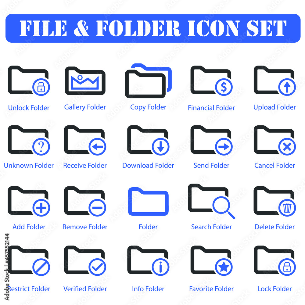 folder icon set design vector folder icon set design vector