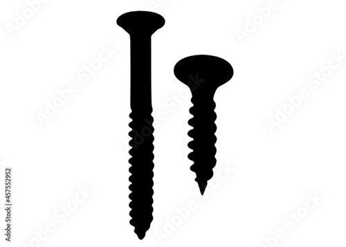 Big and small screw included. Vector image.
