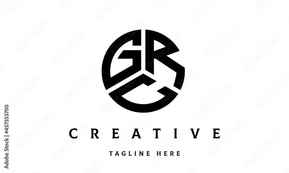 GRC creative circle three letter logo GRC creative circle three letter logo