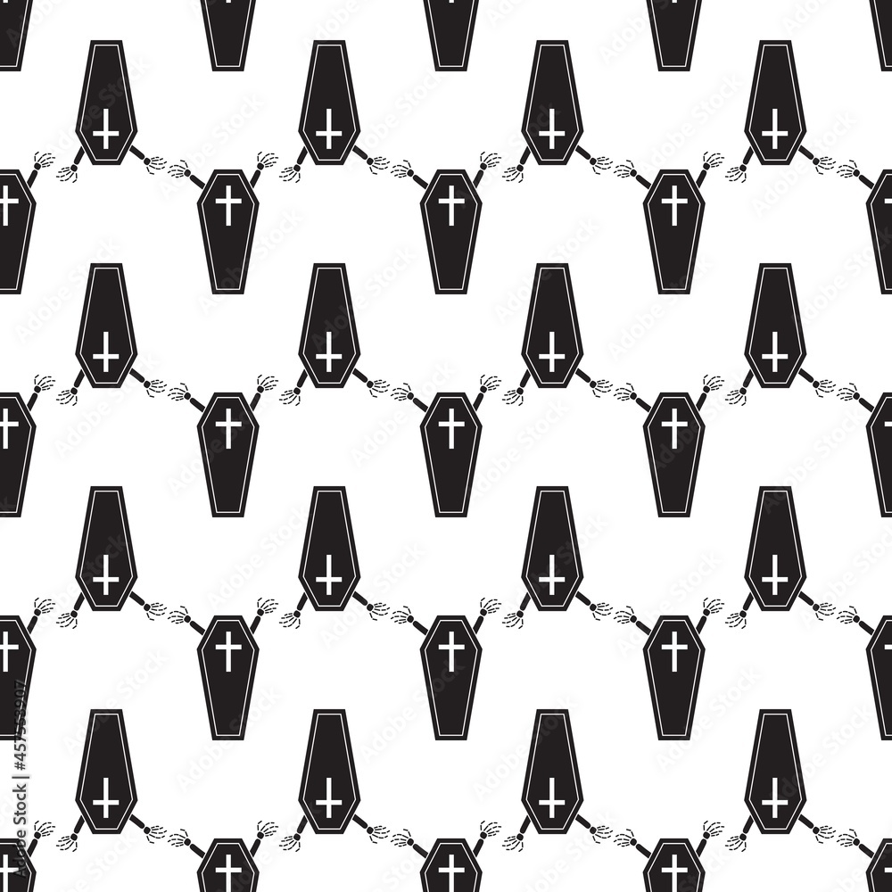 Halloween coffin pattern seamless background texture repeat wallpaper geometric vector Halloween coffin pattern seamless background texture repeat wallpaper geometric vector
