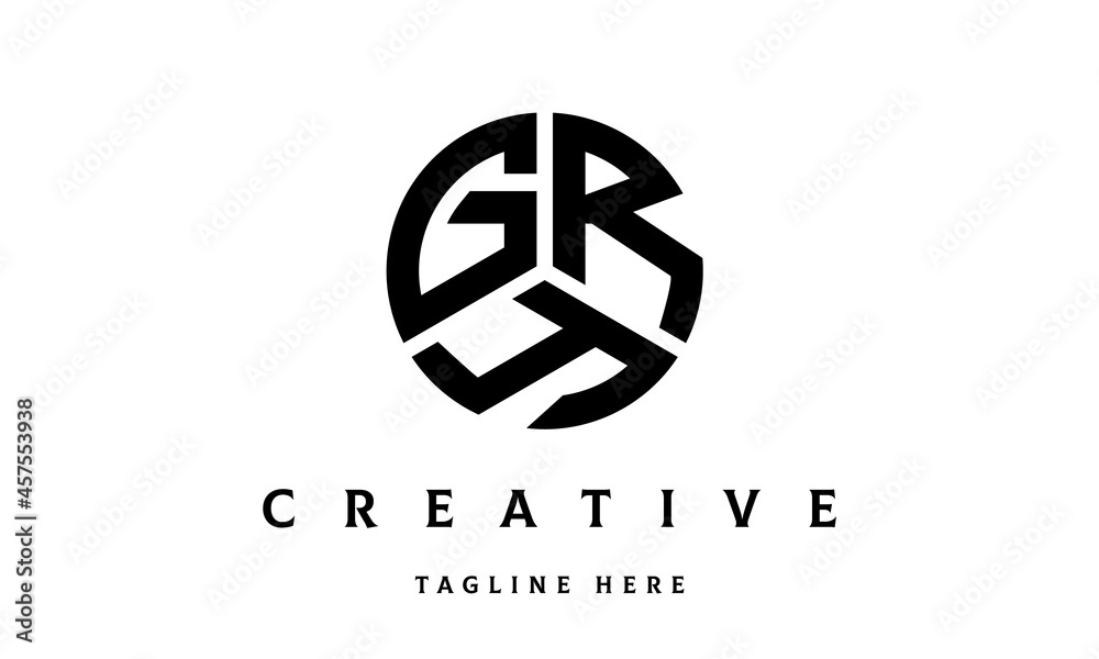 GRY creative circle three letter logo GRY creative circle three letter logo