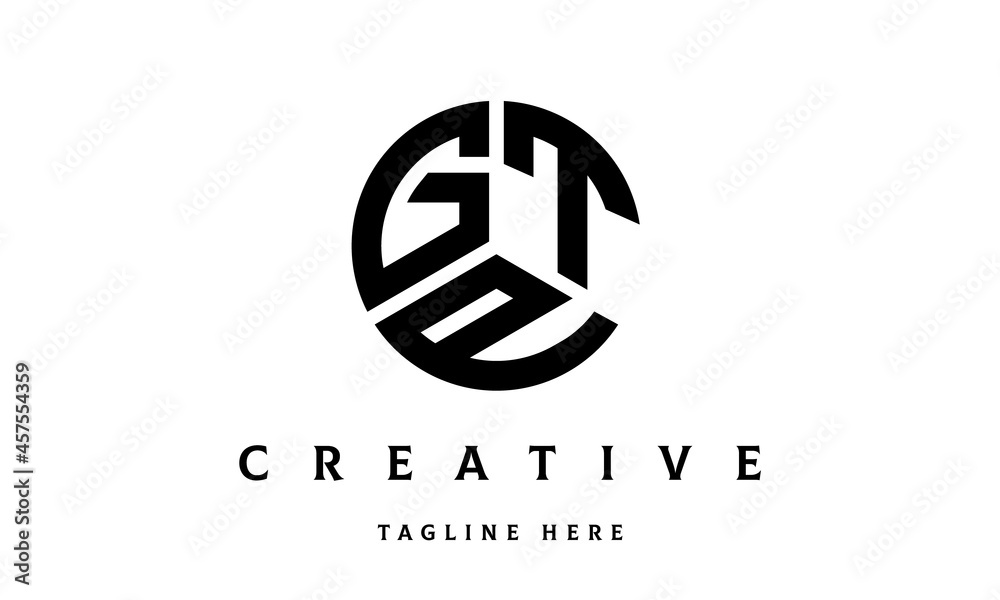 GTP creative circle three letter logo GTP creative circle three letter logo