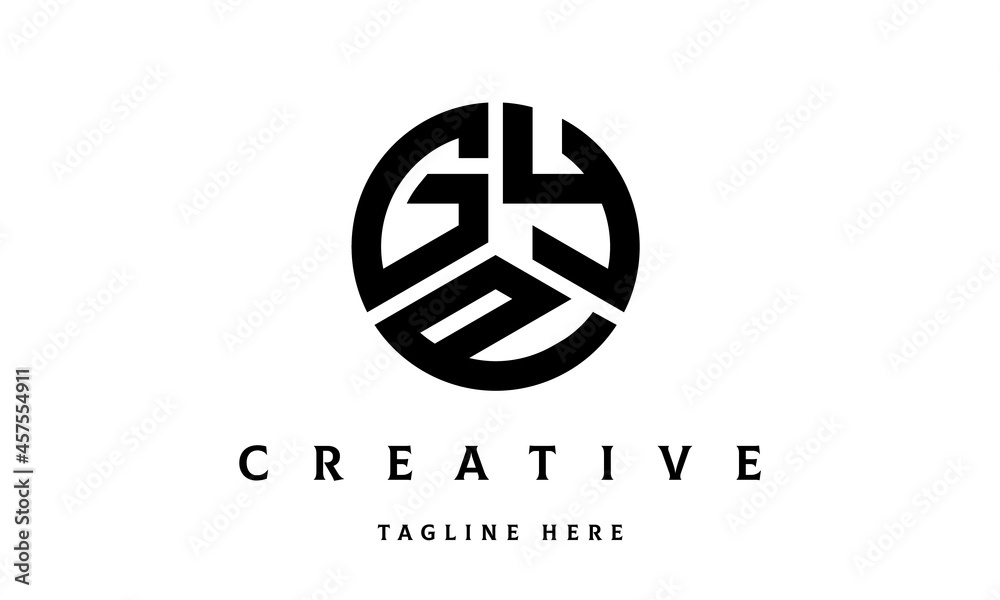 GYP creative circle three letter logo GYP creative circle three letter logo