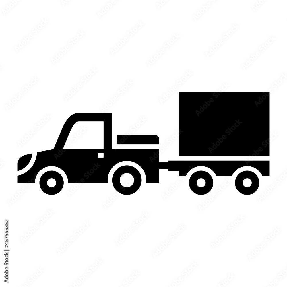 Vector Baggage Truck Glyph Icon Design