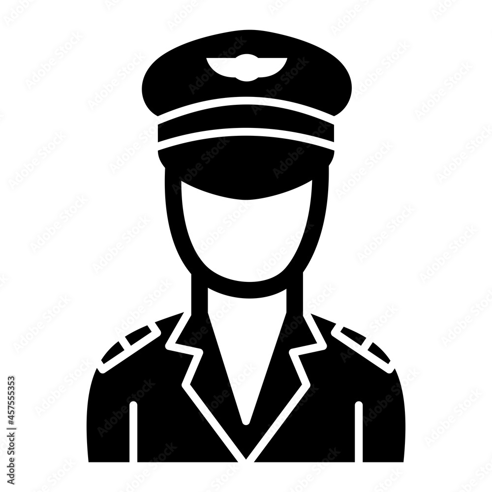 Vector Pilot Glyph Icon Design Vector Pilot Glyph Icon Design