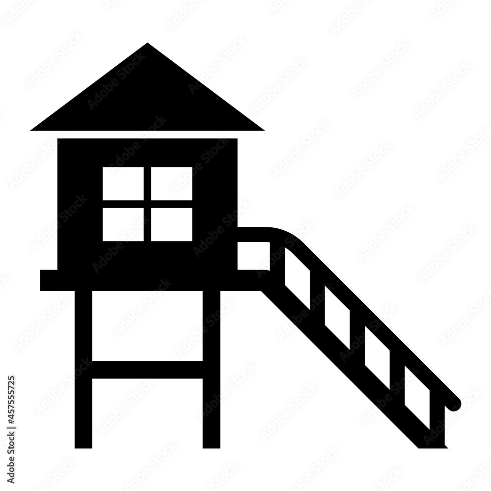 Vector Lifguard Tower Glyph Icon Design Vector Lifguard Tower Glyph Icon Design