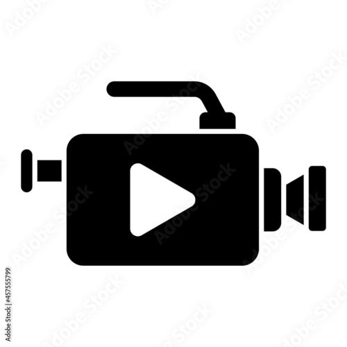 Vector Video Recoder Glyph Icon Design