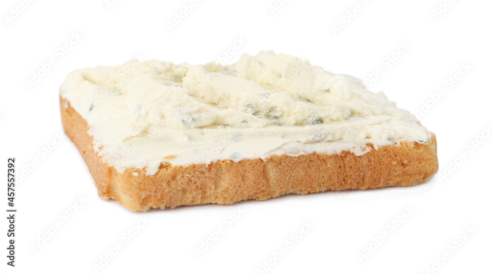 Delicious sandwich with cream cheese isolated on white Delicious sandwich with cream cheese isolated on white