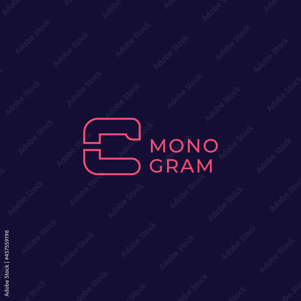 Simple and minimalist bright outline letter C monogram initial logo Simple and minimalist bright outline letter C monogram initial logo