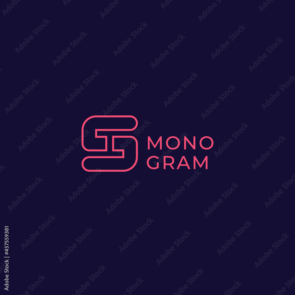 Simple and minimalist bright outline letter S monogram initial logo Simple and minimalist bright outline letter S monogram initial logo